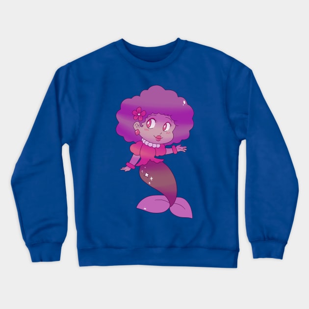 Little Purple Mermaid Crewneck Sweatshirt by saradaboru